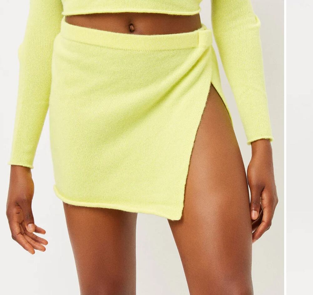 Frankies Bikinis Stacey Cashmere Skirt Yellow Womens Size Medium
